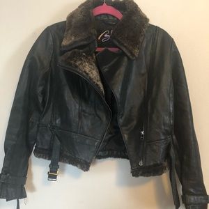 womens biker leather moto jacket